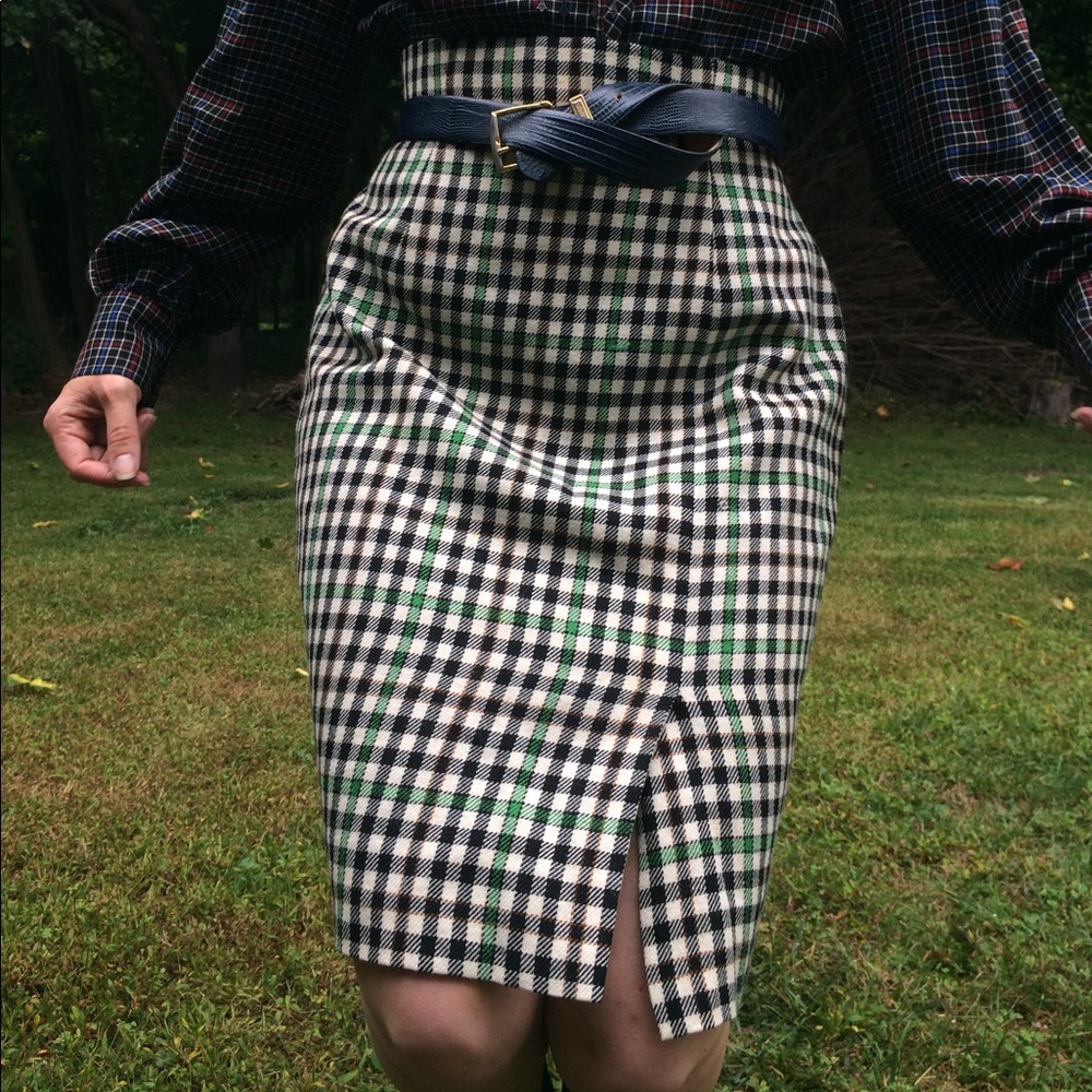vintage Emanuel Ungaro pencil skirt checked